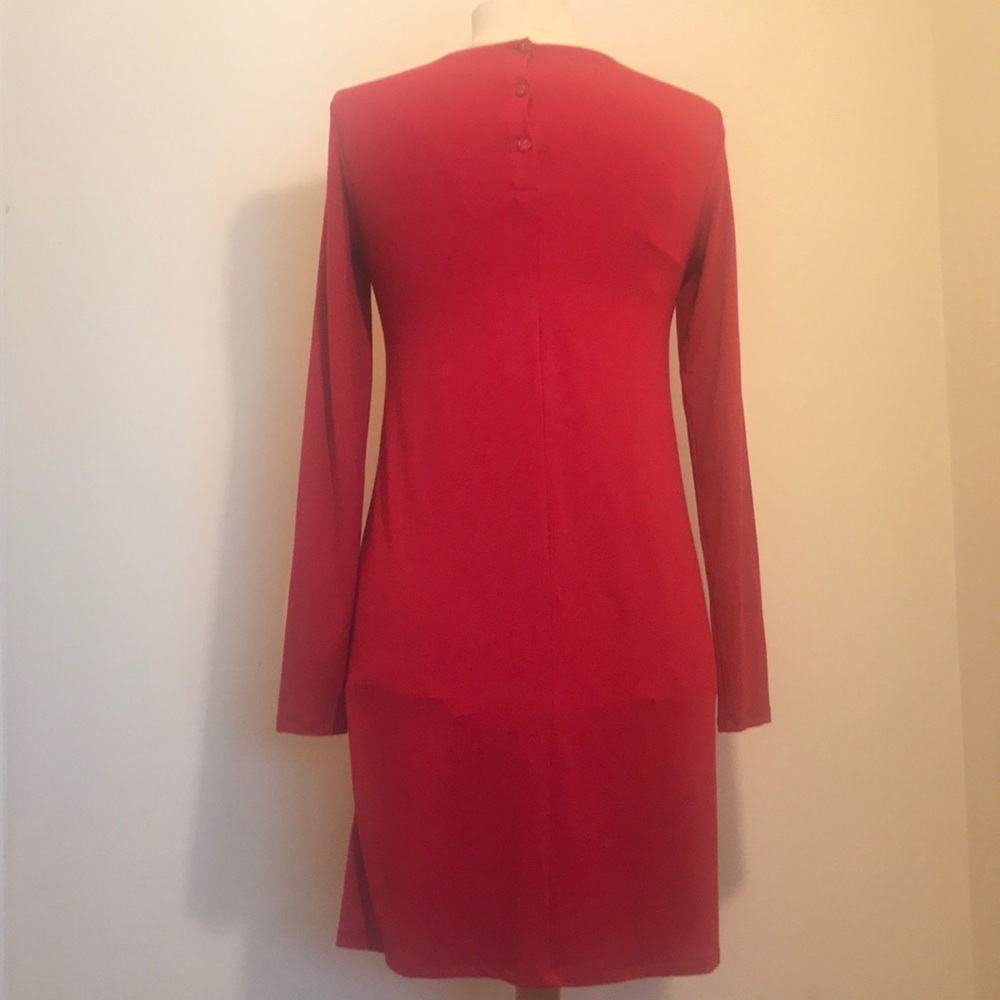 Eileen Fisher Long sleeve Red dress. - Picture 2 of 7